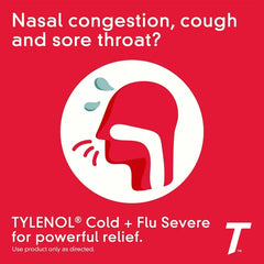 Tylenol Cold + Flu Severe Caplets for Multi-Symptom Relief, 24 Ct.