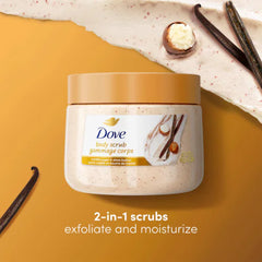 Dove Vanilla Sugar & Shea Butter Body Scrub 495g