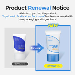 Isntree - Hyaluronic Acid Natural Sun Cream SPF50+ PA++++ 50ml