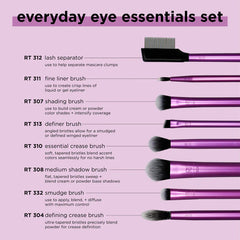 REAL TECHNIQUES EVERYDAY EYE ESSENTIALS MAKEUP BRUSH SET - 8 PCS SET