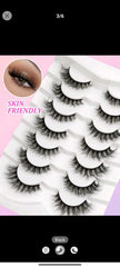 shein Natural False Eyelashes 7 Pairs 5D-11 Natural Long Crisscross Faux Mink Lashes Natural Look False Eyelashes