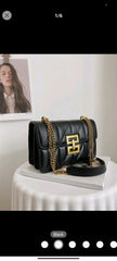 Shein Stylish Quilted Flap Shoulder Bag With Metal Chain Strap Stylish Square Flap Crossbody Bag, Solid Color Shoulder Bag, Perfect Satchel For All Occasions