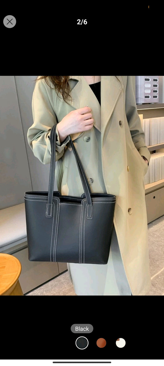 Shein Stitch Detail Shoulder Tote Bag