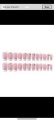 Shein Nails 24pcs Long French Style Full Cover Fake Nail Kit