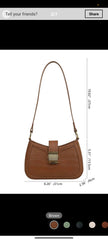 Shein Metal Decor Crocodile Embossed Shoulder Bag
