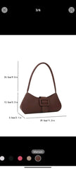 Shein - Minimalist Baguette Bag Medium Buckle Decor Elegant (BROWN)