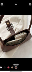Shein - Minimalist Baguette Bag Medium Buckle Decor Elegant (BROWN)
