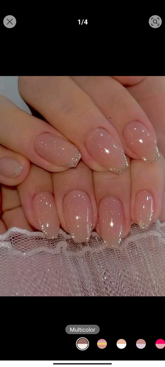 Shein ballet pearl glitter 24pcs nails