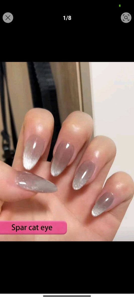 Shein 24pcs holographic almond shaped nails