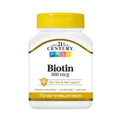 21st Century Biotin 800 mcg 110 Easy Swallow Tablets