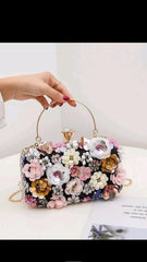 Shein - Floral Decor Clip Top Box Clutch Bag