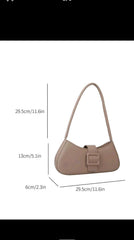 Shein - Minimalist Baguette Bag Medium Buckle Decor Elegant (KHAKEE)