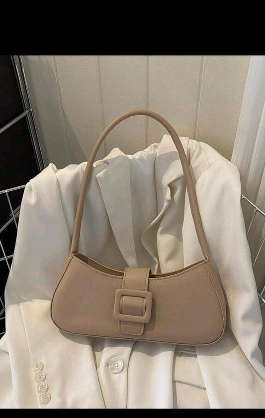 Shein - Minimalist Baguette Bag Medium Buckle Decor Elegant (KHAKEE)