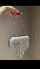 Shein - Mini Evening Bag Rhinestone & Fringe Decor