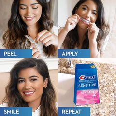Crest 3D Whitestrips Sensitive At-Home Teeth Whitening Kit, 17 Treatments - 34 strips