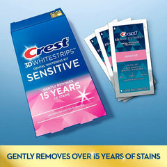 Crest 3D Whitestrips Sensitive At-Home Teeth Whitening Kit, 17 Treatments - 34 strips
