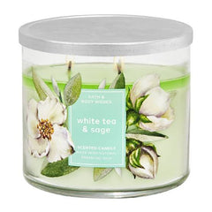 Bath and Body Works white tea and sage candle (3 wick)