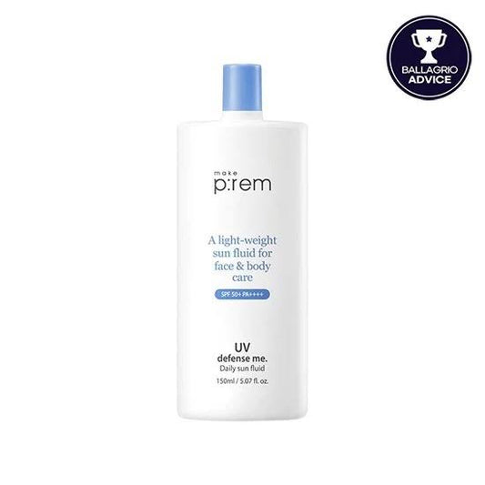 Make p:rem – A Light-weight Sun Fluid For Face & Body Cure UV Defense Me SPF 50+PA+++ 150ml