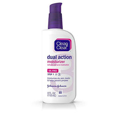 Clean & Clear Dual Action Moisturizer, Salicylic Acid Acne Medication, 4 fl oz (118 ml)