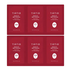 TIRTIR - Mask Fit Red Cushion foundation sample Card 6 Shade Trial Kit Light Medium (#21C - #24W)