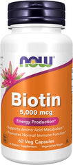 NOW Biotin 5000mcg 60 veg Caps