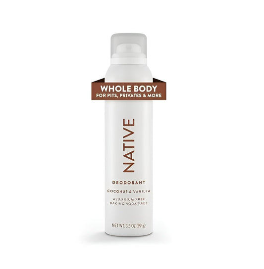 Native Whole Body Deodorant Spray, Coconut & Vanilla, Aluminum Free 99g