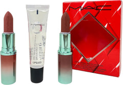 MAC Cosmetics M·A·CX To The Future Lip Trio - 2 MACximal Matte Lipstick and Clear Lipglass HOLIDAY