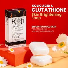 Koji White Kojic Acid & Glutathione Skin Brightening Soap (2bars 80g each)