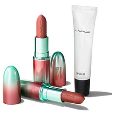 MAC Cosmetics M·A·CX To The Future Lip Trio - 2 MACximal Matte Lipstick and Clear Lipglass HOLIDAY