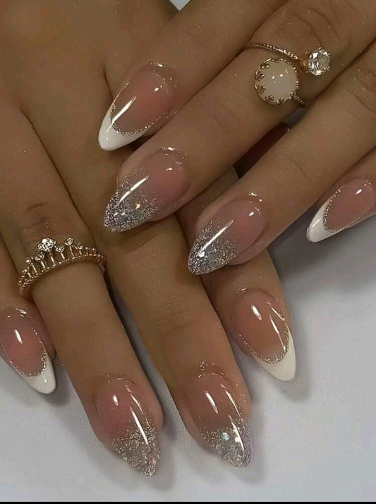 Shein Nails 24pcs with Glitter nails