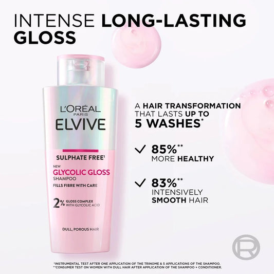 L'Oréal Elvive Glycolic Gloss shampoo (Sulfate free) 200ml
