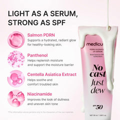 Medicube PDRN Hydrating UV Serum - No Cast Just Dew - SPF 50+ Sunscreen - 50ml