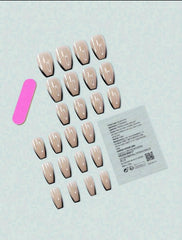 Shein 24pcs Nails Black French False Nailso