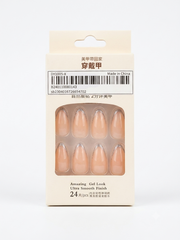 Elegant French Tip Press-On Nails | Silver Glitter Accent