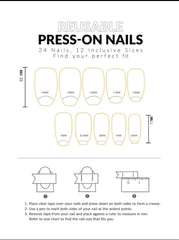 Shein Wine Red Solid Color Nails 24pcs