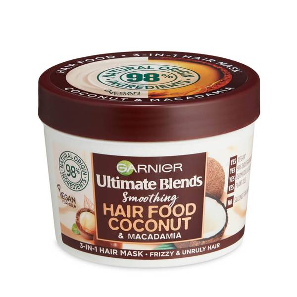 GARNIER ULTIMATE BLENDS HAIR FOOD COCONUT OIL 3-IN-1 HAIR MASK TREATMENT FOR CURLY HAIR / FRIZZY & UNRULY HAIR 390ML