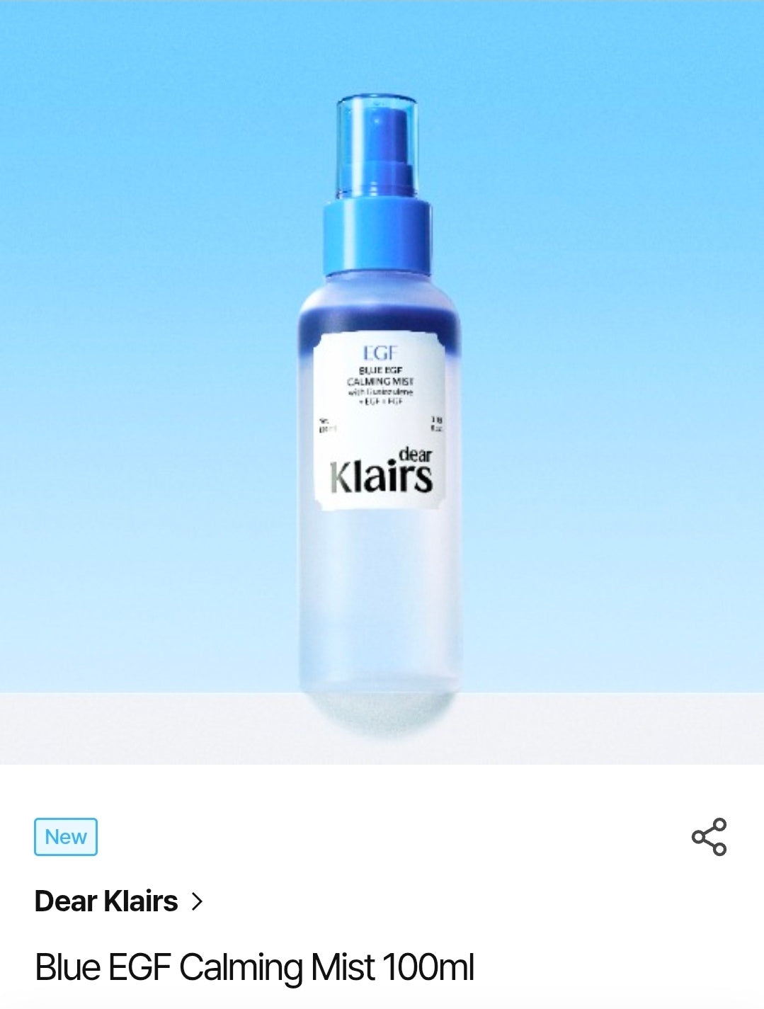 Dear Klairs Blue EGF Calming Mist 100ml