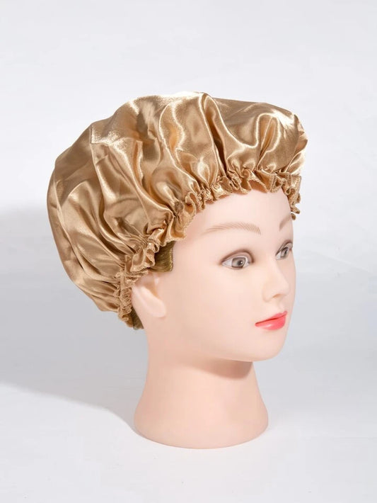 Shein - Solid Hair Silk Cap Bonnet