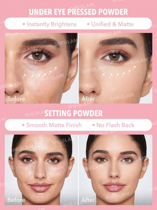 SHEGLAM Insta-Ready Face & Under Eye Setting Powder Duo - Bubble Gum