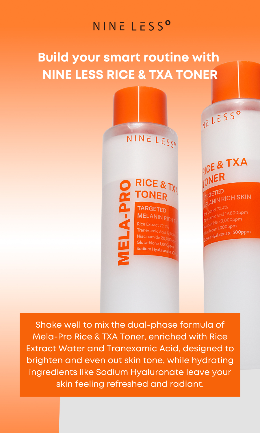 Nineless MELA-PRO Rice & TXA Toner 200ml