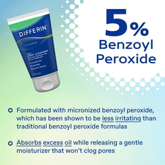 Differin Daily Deep Cleanser benzyol peroxide 5% 118ml for sensitive skin