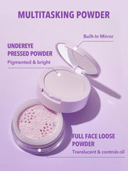 Sheglam Insta-Ready Face & Under Eye Setting Powder Duo- Taro