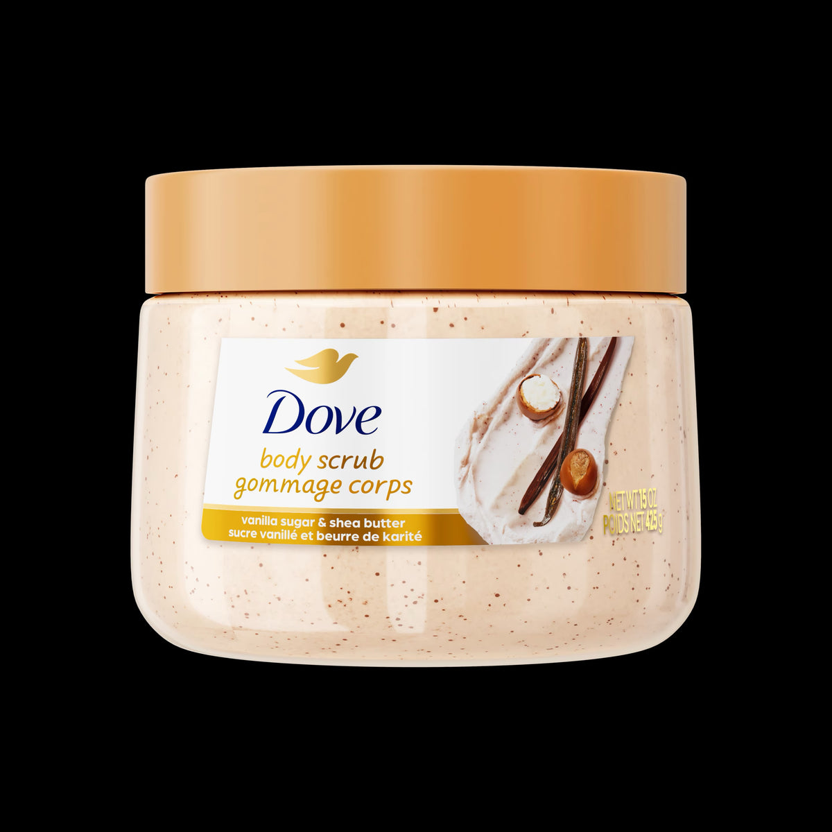 Dove Vanilla Sugar & Shea Butter Body Scrub 495g