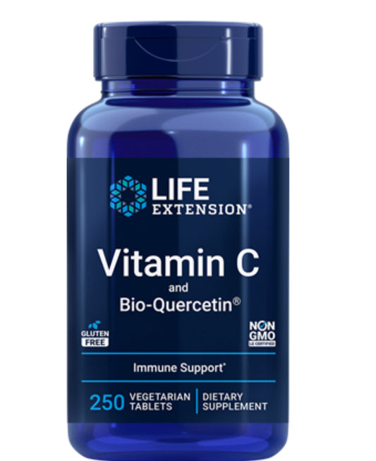 Life Extension- Vitamin C and Bio-Quercetin 250 vegetarian tablets