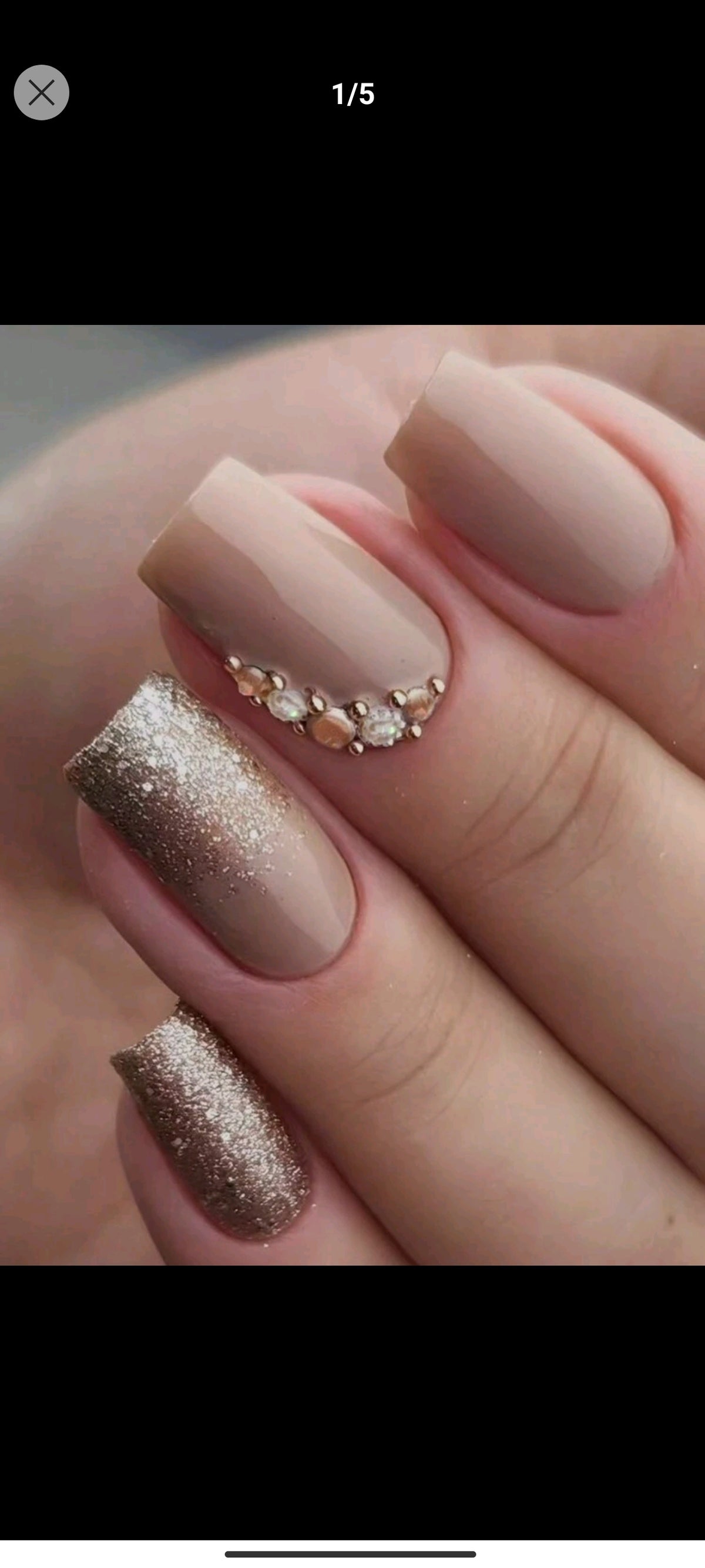 Shein Nails Enhance Your Elegance With 24pcs Medium-long Elegant Glitter Rhinestone Square Nail Set, Suitable For Students, Office Workers And Daily Wear