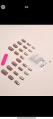 Shein Nails Enhance Your Elegance With 24pcs Medium-long Elegant Glitter Rhinestone Square Nail Set, Suitable For Students, Office Workers And Daily Wear