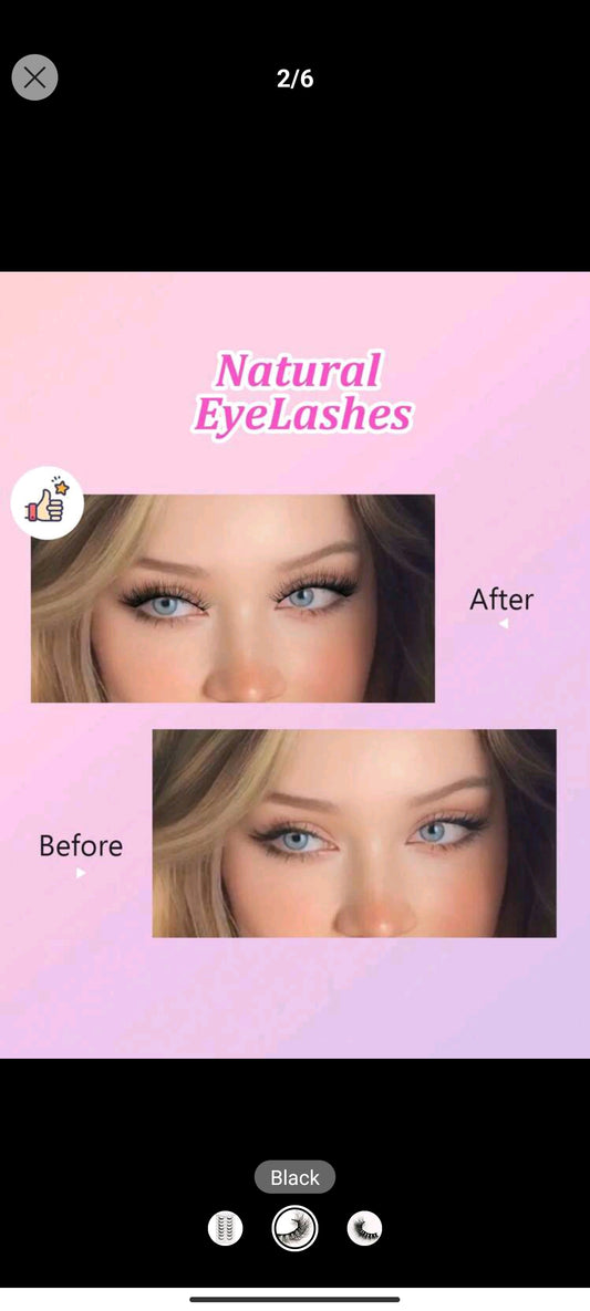 shein Natural False Eyelashes 7 Pairs 5D-11 Natural Long Crisscross Faux Mink Lashes Natural Look  False Eyelashes