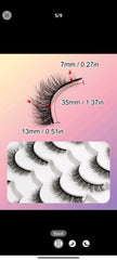 Shein 7 pairs Full Strip Lashes Wispy Cross 5D-11 Faux Mink Lashes Natural Long False Eyelashes Soft Lashes
