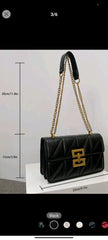 Shein Stylish Quilted Flap Shoulder Bag With Metal Chain Strap Stylish Square Flap Crossbody Bag, Solid Color Shoulder Bag, Perfect Satchel For All Occasions