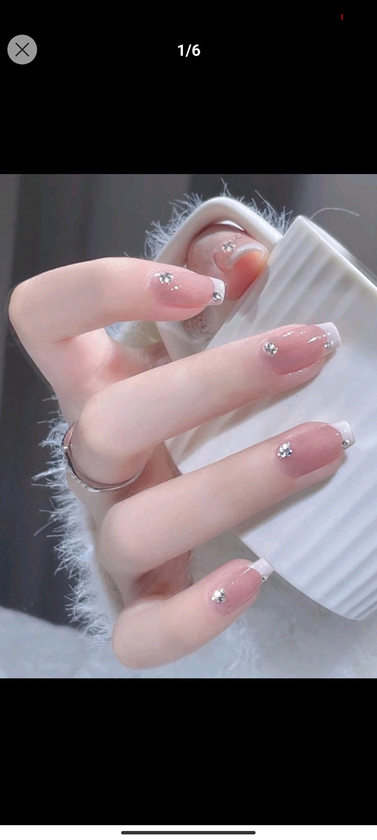 Shein Nails 24pcs Long French Style Full Cover Fake Nail Kit